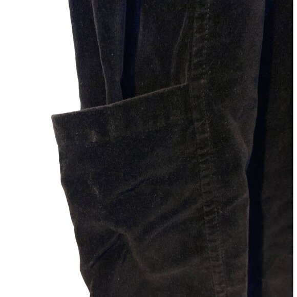 Black Velvet Sleeveless Pull-On Jumper Dress With Pockets By Match Size M - Picture 5 of 5